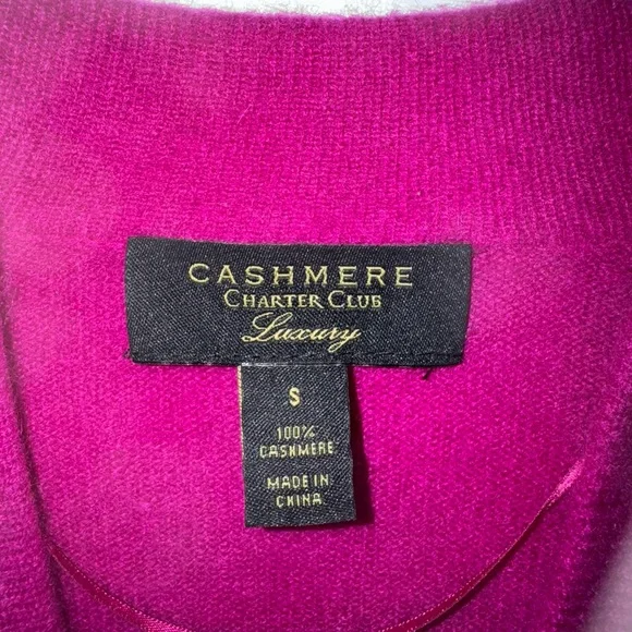 Cashmere Charter Club Luxury 100% cashmere drape front cardigan pink small - Picture 2 of 4